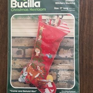 BUCILLA Come and Behold Him Christmas Stocking Kit